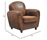 HOME DECO FACTORY HD71401 Club Marron Assise Siege Fauteuil Salon, Bois, 84x84x82cm