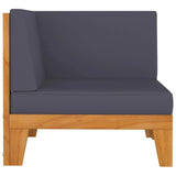 vidaXL Bois d'Acacia Massif Canapé 2 Places avec Coussins Sofa de Terrasse Canapé d'Extérieur Meuble de Terrasse Meuble d'Extérieur Gris Foncé
