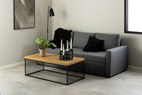 AC Design Furniture Richard 3 Places, Tissu, Gris foncé, H: 84 x B: 219 x T: 86 cm