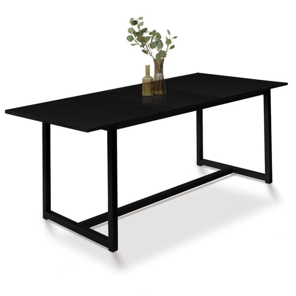 IDMarket - Table à Manger Extensible Rectangle DELSON 6-10 Personnes Design Industriel 160-200 cm