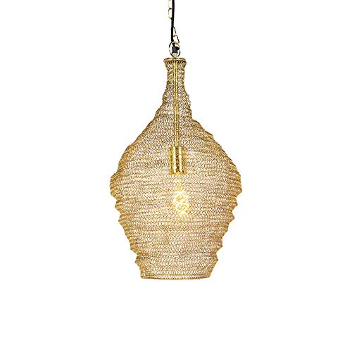 QAZQA nidum - Suspension - 1 lumière - Ø 300 mm - Doré/Laiton - Oriental - éclairage intérieur - Salon I Chambre I Cuisine I Salle à manger