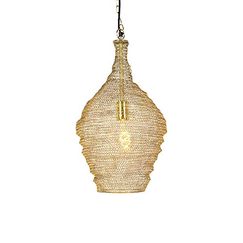 QAZQA nidum - Suspension - 1 lumière - Ø 300 mm - Doré/Laiton - Oriental - éclairage intérieur - Salon I Chambre I Cuisine I Salle à manger QAZQA nidum - Suspension - 1 lumière - Ø 300 mm - Doré/Laiton - Oriental - éclairage intérieur - Salon I Chambre I Cuisine I Salle à manger