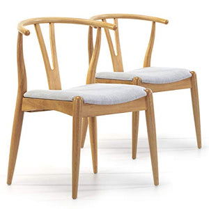 VS Venta-stock Pack 2 chaises Rustic, Couleur Chêne, Bois Massif, 55 cm (Longueur) 54,5 cm (Profondeur) 76 cm (Hauteur)