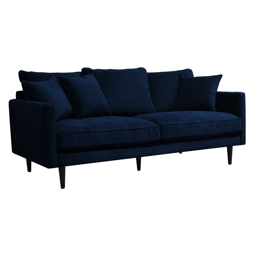 Atmosphera - Canapé Candice - 3 Places - Velours - Bleu foncé Atmosphera - Canapé Candice - 3 Places - Velours - Bleu foncé