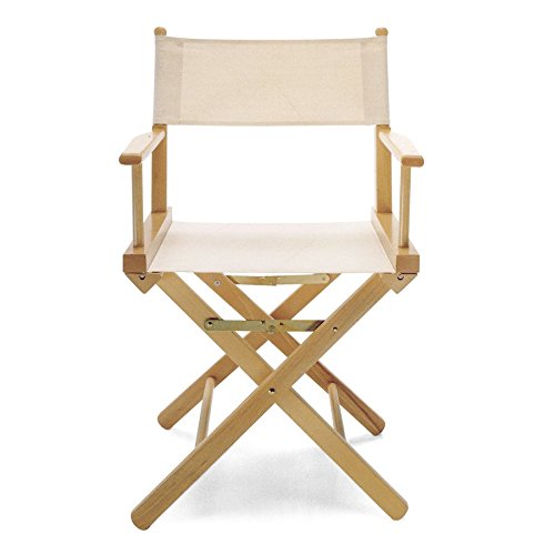 ArredaSi Regista P Chaise de metteur en scène en bois naturel et tissu écru