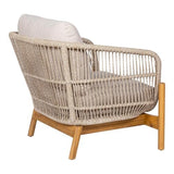 AltoBuy LORIENA - Fauteuil de Jardin en Acacia et Corde Beige avec Coussins