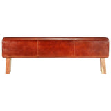 SKM Banc Saut de Cheval 160 cm Marron Cuir Véritable et manguier-607
