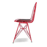 FRANKYSTAR COPENAGHEN Lot de 2 chaises en métal avec design industriel - Lot de 2 chaises de salle à manger, bureau, étude, couleur blanc, noir ou rouge (rouge)