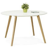 ALTEREGO Table de Cuisine Ronde Design Blanc 120x120x75 cm Table Ronde pouvant accueillir 6 Personnes.