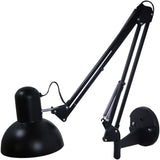 Applique murale industrielle noire à bras pivotant réglable à bras long, lampe en aluminium à double bras pliant for travail d'architecte, éclairage mural for chambre à coucher, lecture, salon, bureau