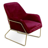 Paris Prix - Fauteuil Design en Velours Baldy 84cm Rouge & Or