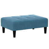 vidaXL Repose-Pied Bleu 77x55x31 cm Velours, Tabouret, Tabouret de canapé, siège de Salon, Pouf, Repose-Pied en Tissu, Meuble de Salon