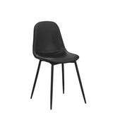 CangLong Lot de 2 rétro rembourrées pour la Cuisine et la Salle à Manger, chaises scandinaves en Similicuir avec Pieds en métal, Noir, PU, Mousse, Black, Set of 2