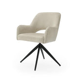 Lot de 2 Chaise de Salle à Manger Pivotante: Chaises Velours Salle à Manger avec Accoudoirs et Mémoire de Position - Pieds Métal Design Moderne & Confortable (Beige, 2er)
