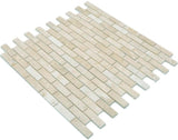 Carrelage mosaïque autocollant composite pierre naturelle travertine beige