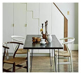 Agteruo Chaise Y (Chaise Wishbone) Chaise de Salle à Manger en Bois Massif de Style Milieu du siècle avec accoudoirs et siège en Chanvre (Bois de frêne - Noyer). (Espresso)