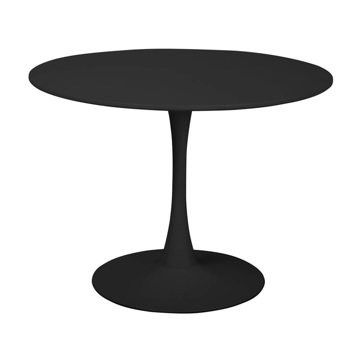 SENHO Table à Manger Ronde pour 4 à 5 Personnes diamètre 100 cm, Finition laquée Mate Noire, Base Ronde en métal Noir - Tulips SENHO Table à Manger Ronde pour 4 à 5 Personnes diamètre 100 cm, Finition laquée Mate Noire, Base Ronde en métal Noir - Tulips