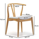 VS Venta-stock Pack 2 chaises Rustic, Couleur Chêne, Bois Massif, 55 cm (Longueur) 54,5 cm (Profondeur) 76 cm (Hauteur)