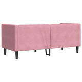 Lumanois Canapé Chesterfield avec traversins 2 Places Rose Velours Canapés Rose,372686