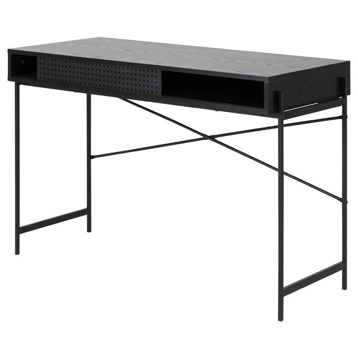 Selsey Bureau, Bois d Selsey Bureau, Bois d'ingénierie, Frêne/Noir, 75x110x50 cm