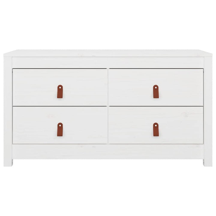 KTHLBRH Armoire d'appoint, blanche, 100 x 40 x 54 cm, en pin massif, buffet pour chambre à coucher, garde-robe, convient pour la cuisine, la chambre à coucher, la salle à manger, le salon ou le