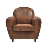 HOME DECO FACTORY HD71401 Club Marron Assise Siege Fauteuil Salon, Bois, 84x84x82cm