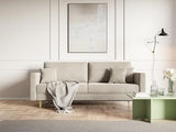 Selsey VALICO - Canapé Convertible - 3 Places - Velours hydrophobe - Beige