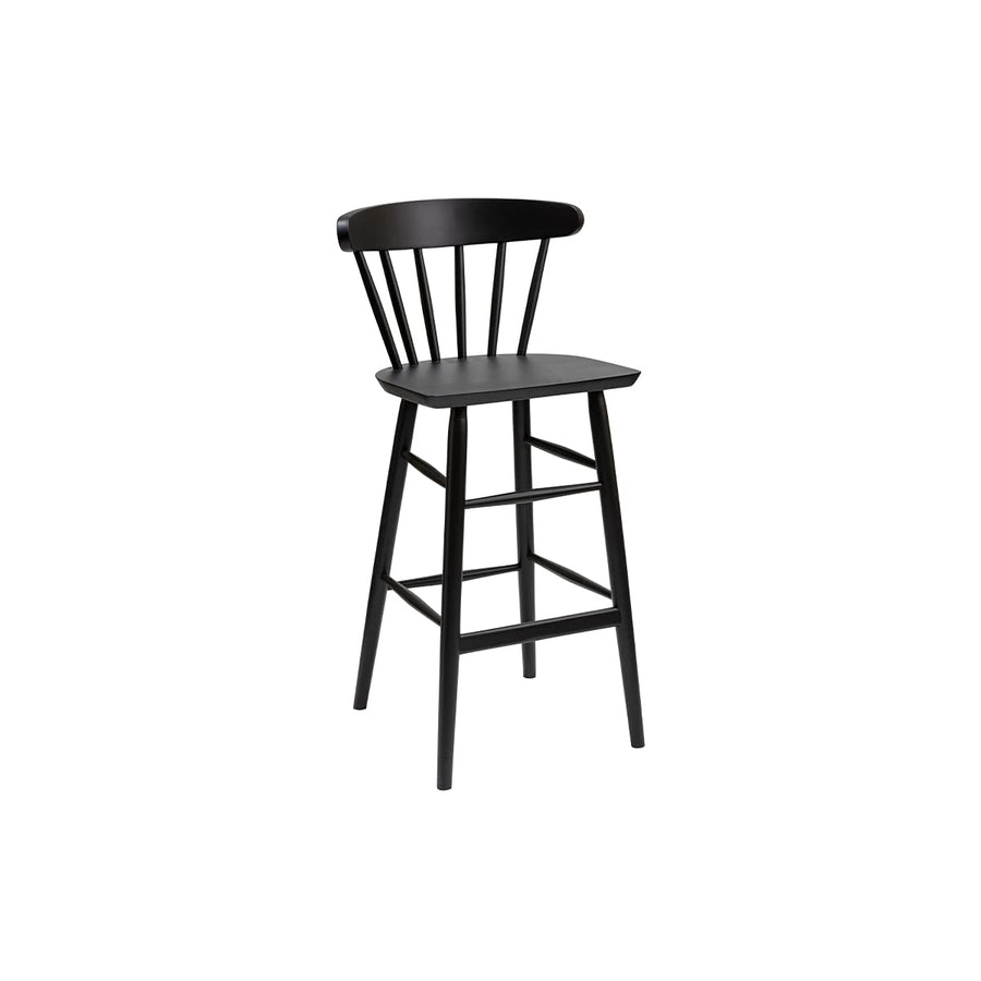 Miliboo Tabouret de Bar Vintage à barreaux Noir Mat H65 cm Daria