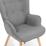 IDMarket - Fauteuil scandinave Ivar en Tissu Gris Clair