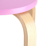 Dioche Tabouret rond empilable, chaise empilable en bois, tabouret de salle de bain et cuisine, tabourets de bar pour salon, chambre à coucher, en bois courbé 40 x 30 x 45,5 cm (Rose)