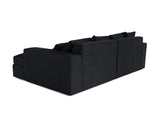 Lisa Design - Canapé Collins en Velours Côtelé - Sofa Noir 4 Places - Salon