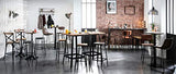 Miliboo Tabourets de Bar empilables Noir et Bois foncé H77.5 cm (Lot de 2) Memphis