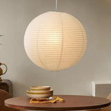 NOCHX Lumière Suspendue en Papier Parchemin Style Japonais Wabi-Sabi - Lustre Sphérique en Fer Inspiré de pour Salon, Chambre et Bureau(40cm)