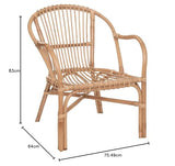 Atmosphera - Fauteuil Neta - rotin et Coton - Blanc