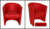 MartHome Cocktailsessel Club Tom - Hocker en Similicuir, Fauteuil pour Salon, Bureau, Hôtel - Siège, Mobilier d'hôtel. Chaise Rembourrée, Fauteuil de Club, Fauteuil Lounge, Fauteuil Cocktail (Rouge)