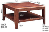 Table Basse 70x70cm - Bois Massif de Palissandre huilé (Noisette) - Brooklyn #10