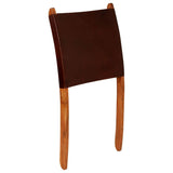 Générique Chaise de Relaxation Pliable Marron Cuir véritable,Meubles,Fauteuils et chaises,Chaises Pliantes & tabourets,Brun,9.66 KG,246363