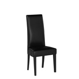 Tommychairs - Set 4 chaises LUISA pour cuisine, bar et salle à manger, robuste structure en bois de hêtre peindré en noir, assise et dossier rembourrés et revêtus en cuir artificiel couleur noir