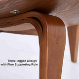 Homary Fauteuil Salon 1 Place, Chaise Coiffeuse pour Chambre en Cuir Doux, Base Tripode en Bois Noyer Design Moderne Siège Rembourré pour Salon Bureau Confort Élégant