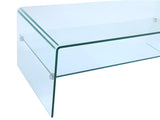 Vente-unique - Table Basse STILEOS - Double Plateau - Verre trempé