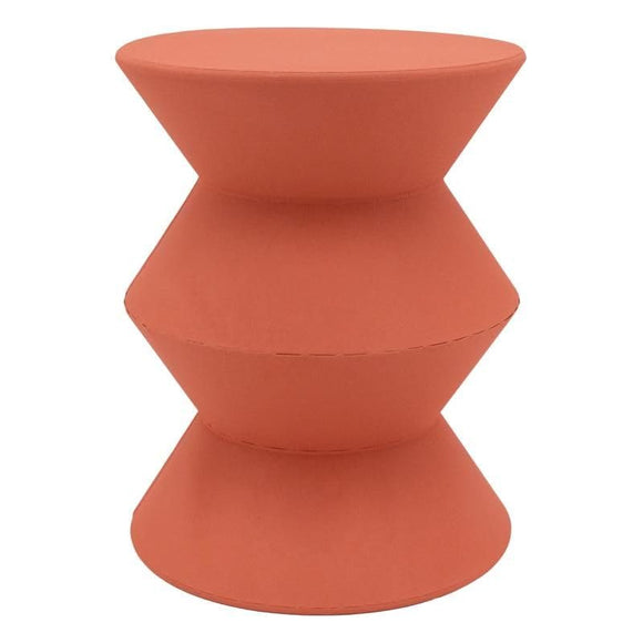 AUBRY GASPARD Bout de canapé Graphique en métal Finition Mate Terracotta – Style Brut et Artisanal