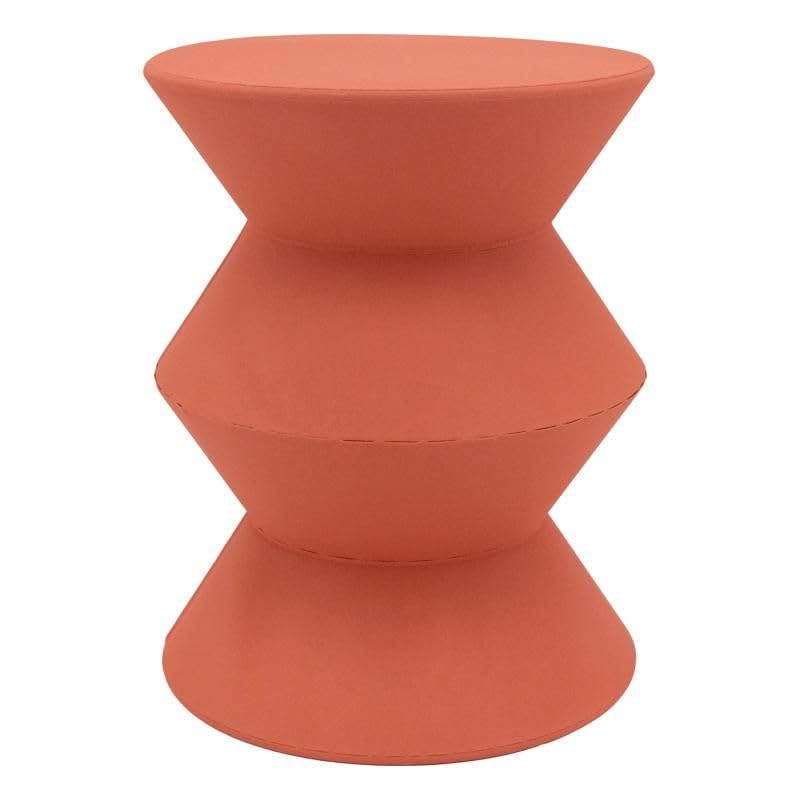 AUBRY GASPARD Bout de canapé Graphique en métal Finition Mate Terracotta – Style Brut et Artisanal