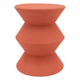 AUBRY GASPARD Bout de canapé Graphique en métal Finition Mate Terracotta – Style Brut et Artisanal