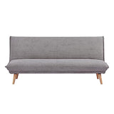 EVERGREENWEB - Canapé convertible en matelas Clic Clac | Canapé Lit 3 places Style Scandinave Design moderne | Canapé rembourré avec pieds escamotables et pieds en bois | Click Velvet Gris