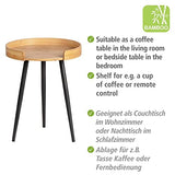 WENKO Petite Table Basse Ronde, Table d'appoint Bout de canapé Bois, Table d'appoint pour Le Salon, Meuble de Salon Tendance Pied métal Noir, Bois Bambou, Ø 40 x 50 cm