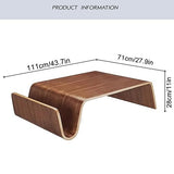 MESCXTY Table Basse incurvée en Bois, Table Moderne et Tendance avec Rangement, côté créatif pour Salon, Porte-revues (111 x 71 x 28 cm, Noyer)