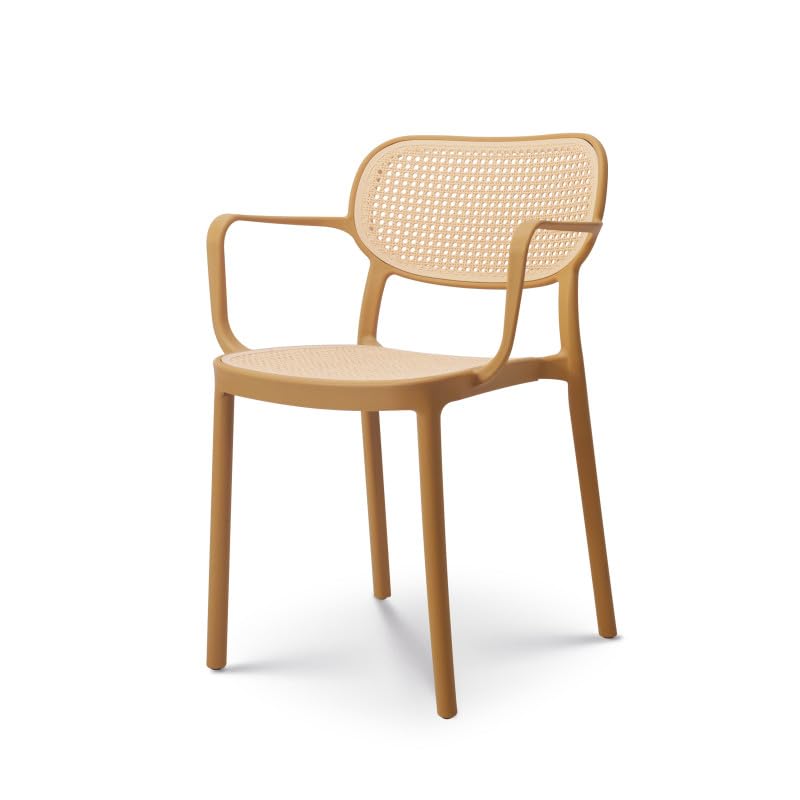 Kosmi Chaise de Salle à Manger Moutarde Style Vintage avec accoudoirs