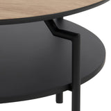 AC Design Furniture Gregor table basse, L : 80 x l : 80 x H : 45 cm, chêne/noir, MDF/métal, 1 pc