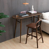 Hwsy Tabourets de Bar en Bois Massif Simples et Modernes, Pieds en Noyer avec siège en PU, Chaise de Petit-déjeuner à Dossier, Hauteur d'assise 75 cm (Couleur: Noir) Interesting