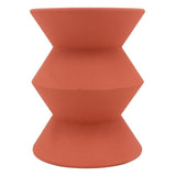 AUBRY GASPARD Bout de canapé Graphique en métal Finition Mate Terracotta – Style Brut et Artisanal